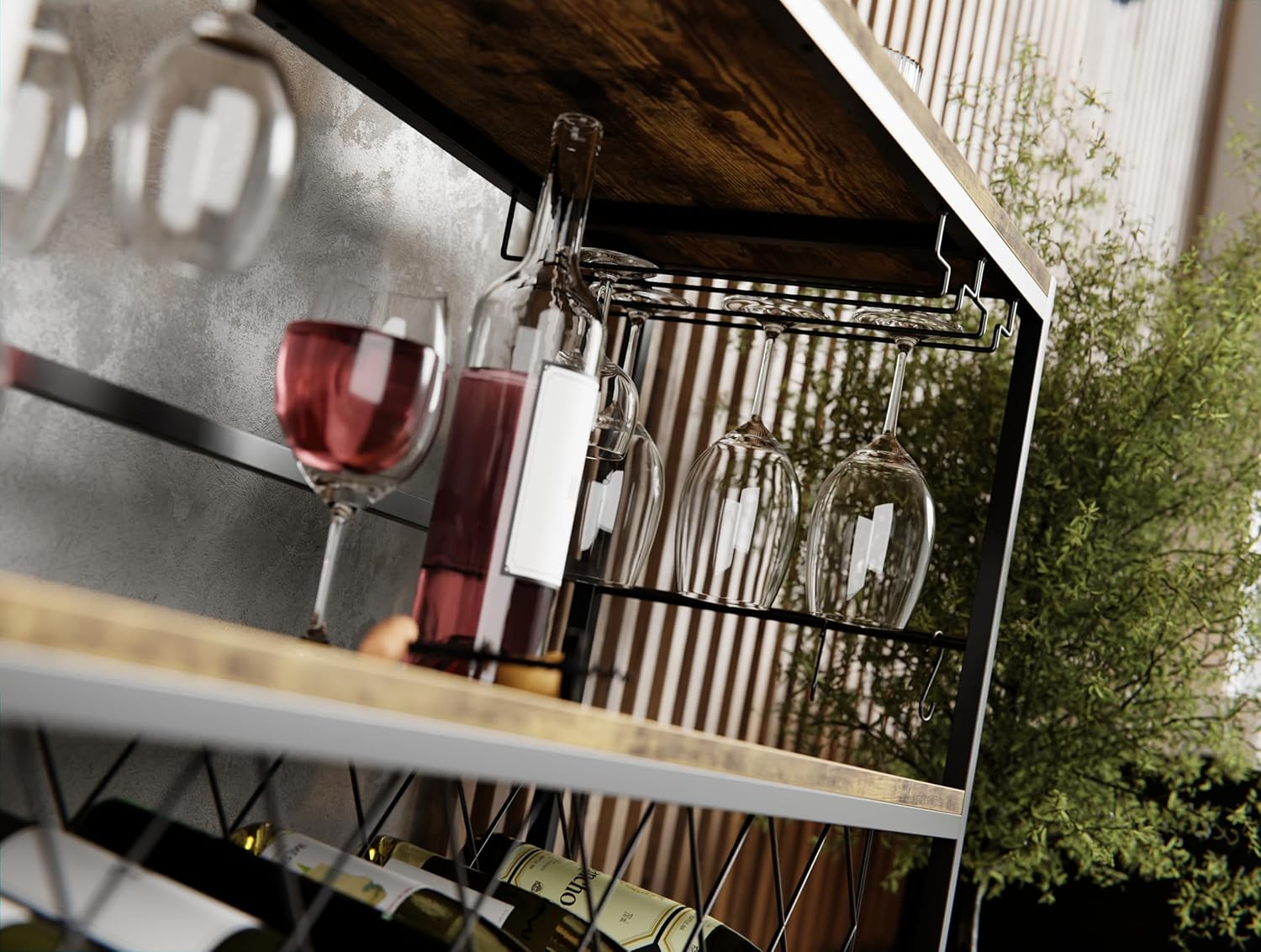 CARLA HOME Large Wine Rack with Glass Holder view 5