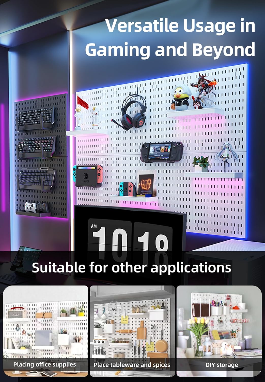 CARLA HOME Pegboard Wall Organizer Kit with 6 Modular Pegboards & 21 view 8