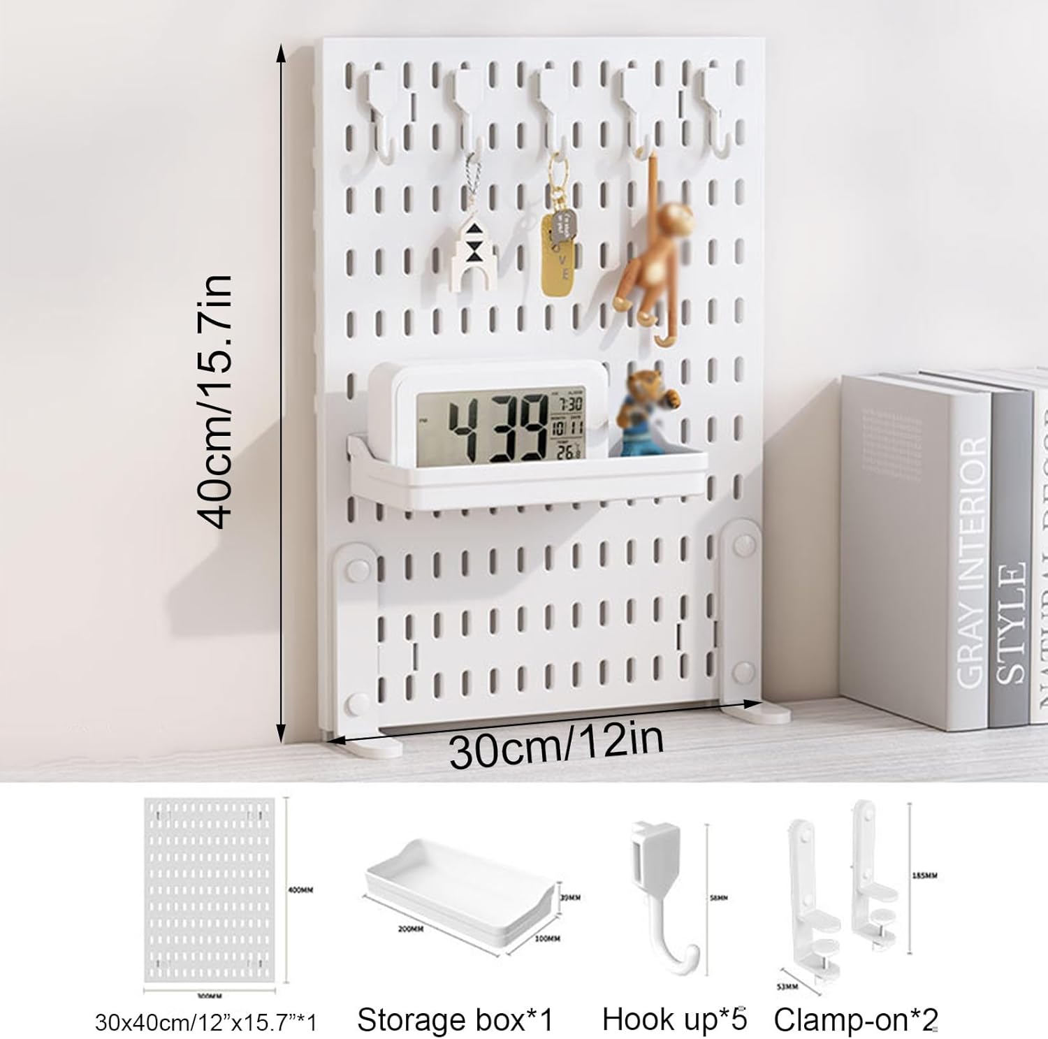 CARLA HOME Desk Pegboard Organizer Kit with Hooks view 2