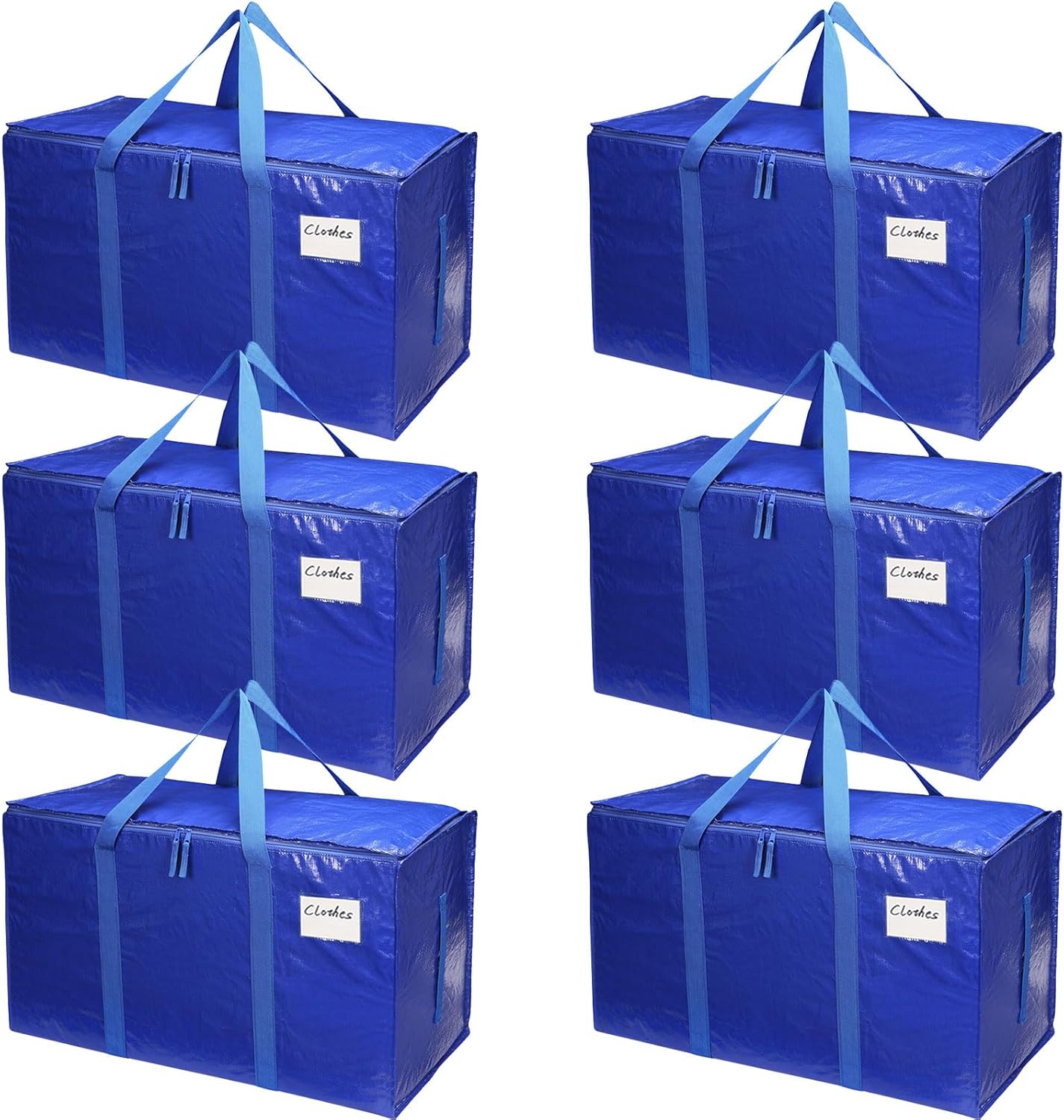 CARLA HOME 6-Pack Large Moving Storage Bags with Zippers & Handles with 95