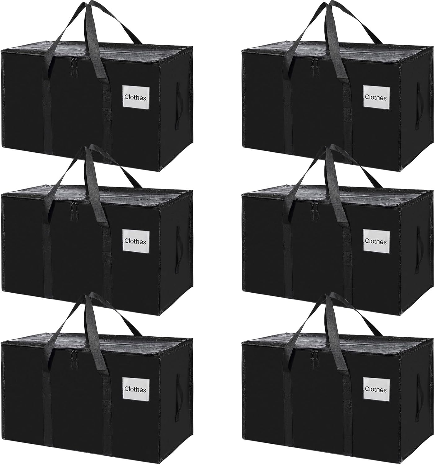 CARLA HOME 6-Pack Large Moving Storage Bags with Zippers & Handles with 95