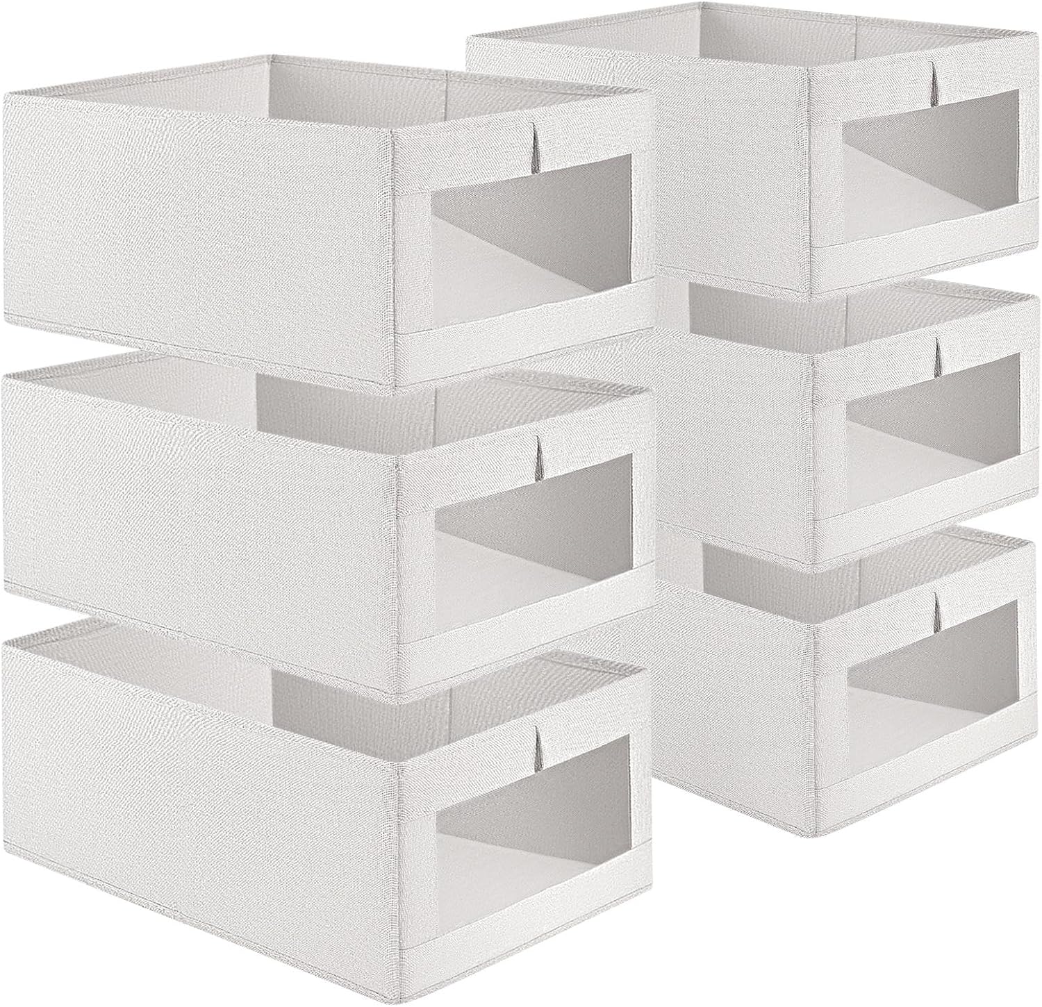 CARLA HOME 6 Pack Closet Storage Bins with Clear Window for Shelves — image 1
