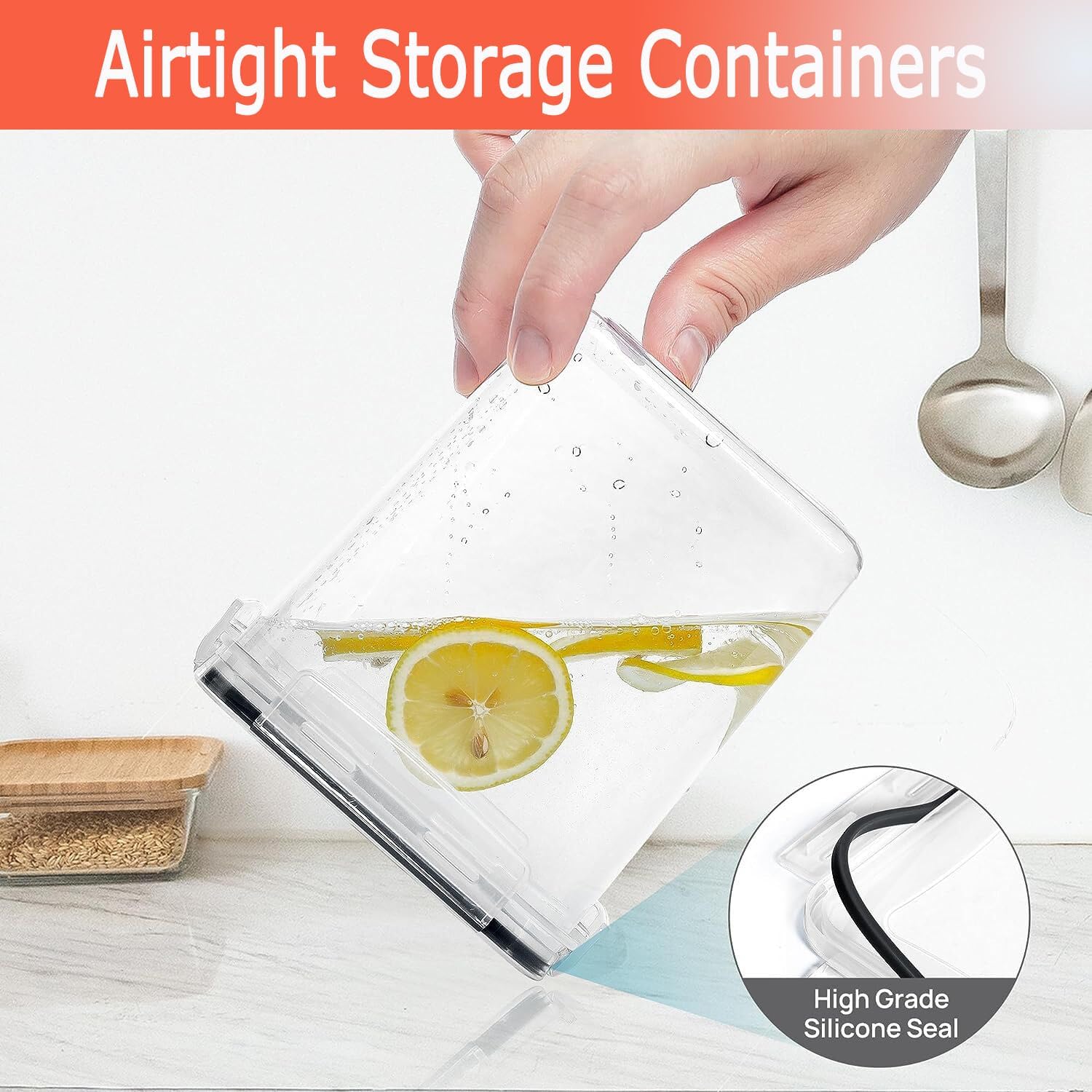 CARLA HOME 8 Piece Airtight Food Storage Containers Set with Lids & Labels for view 4