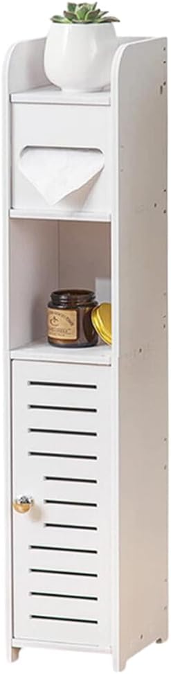 CARLA HOME Slim Bathroom Cabinet with Toilet Paper Holder for Toilet or