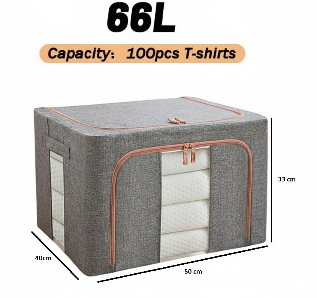 CARLA HOME 3 pack Large Clothes Storage Bins with Lids for Clothing view 2