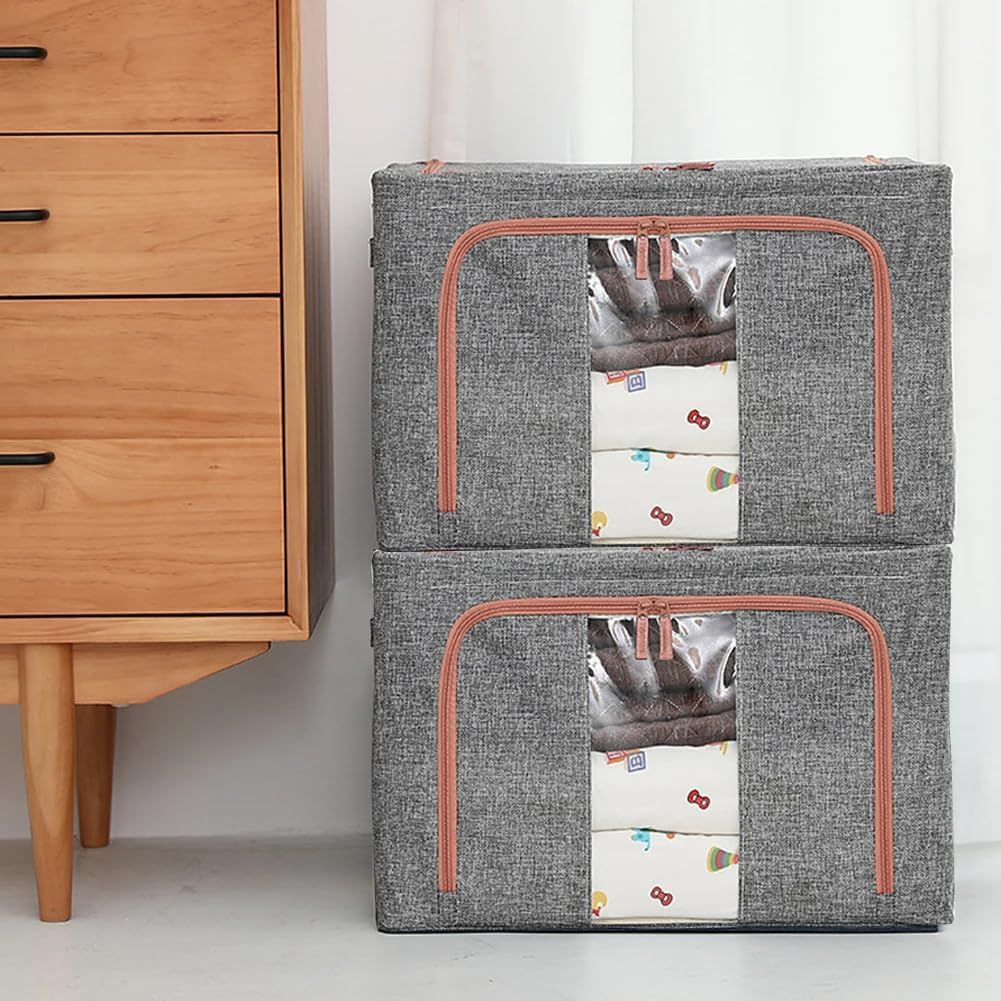 CARLA HOME 3 pack Large Clothes Storage Bins with Lids for Clothing view 6