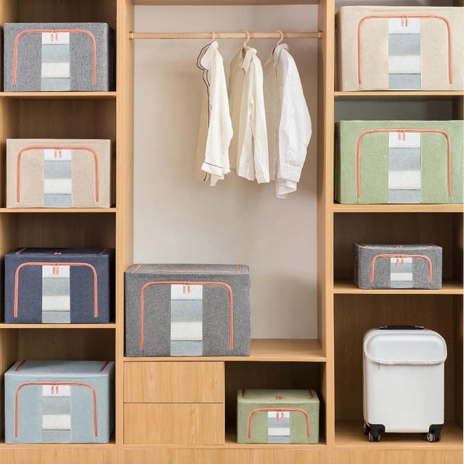 CARLA HOME 3 pack Large Clothes Storage Bins with Lids for Clothing view 8