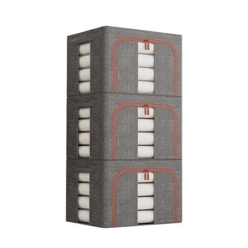 CARLA HOME 3 pack Large Clothes Storage Bins with Lids for Clothing view 10