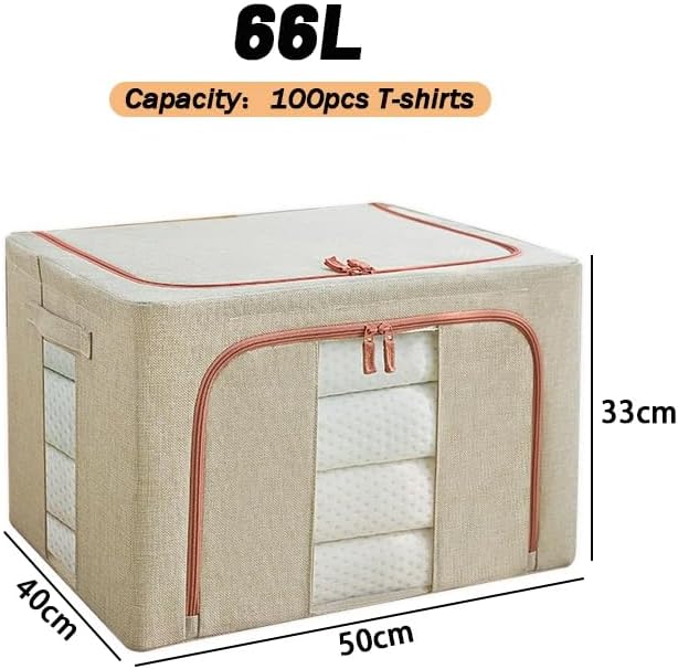 CARLA HOME 3 pack Large Clothes Storage Bins with Lids for Clothing view 2