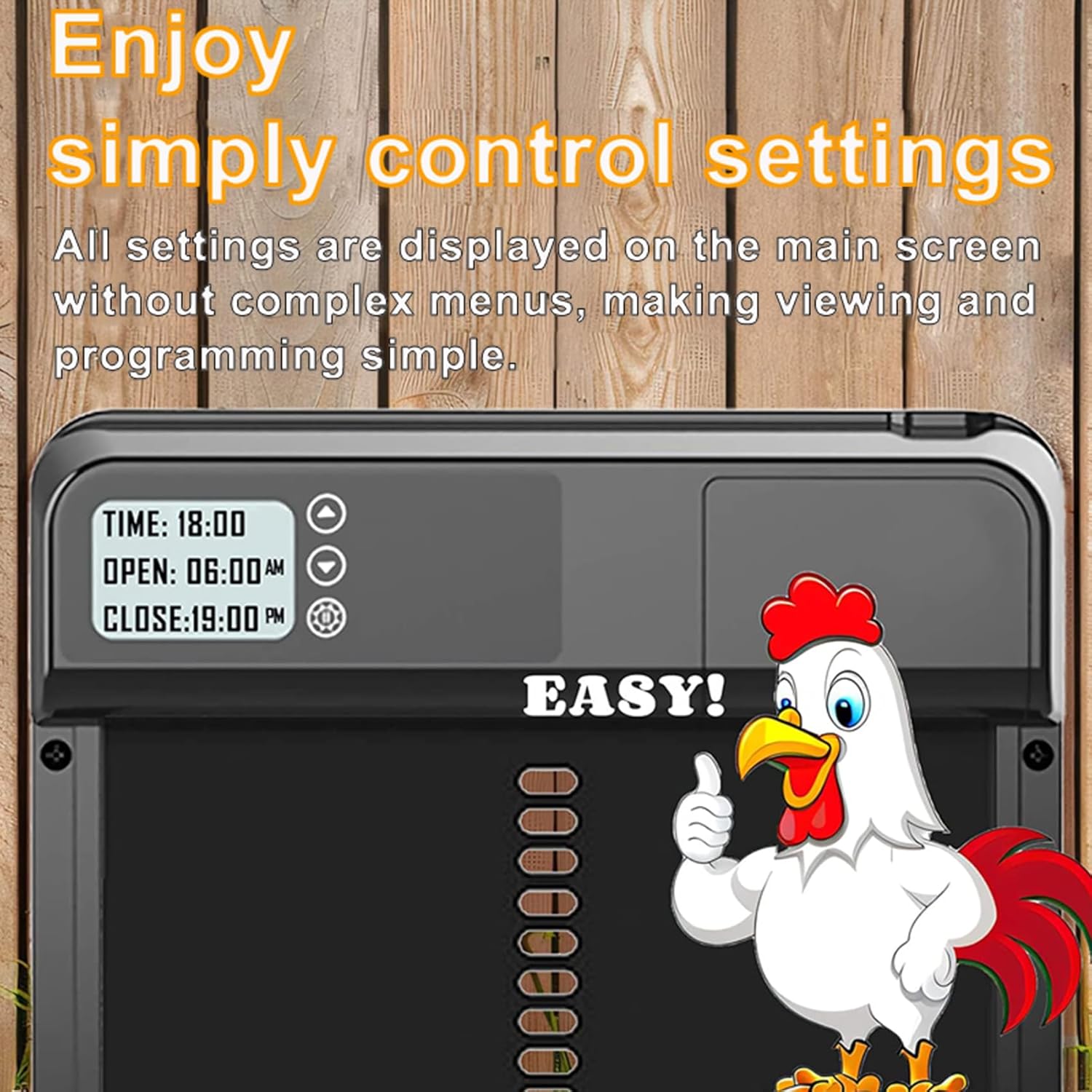 CARLA HOME Automatic Chicken Coop Door with Timer & LCD Screen view 3