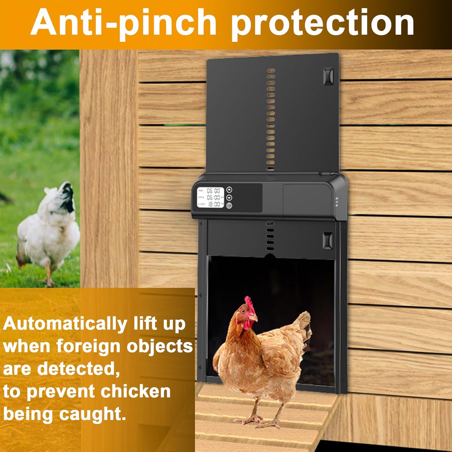 CARLA HOME Automatic Chicken Coop Door with Timer & LCD Screen view 4