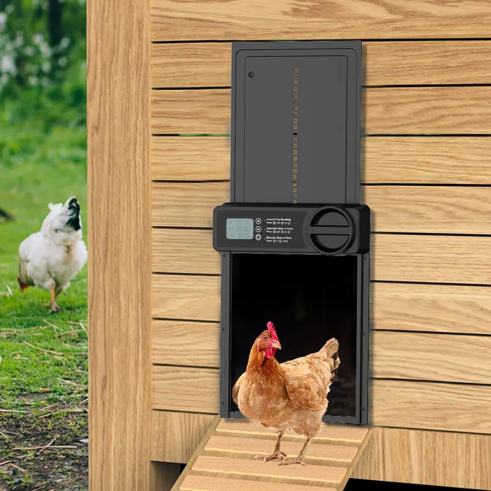 CARLA HOME Automatic Chicken Coop Door Opener with Timer Control