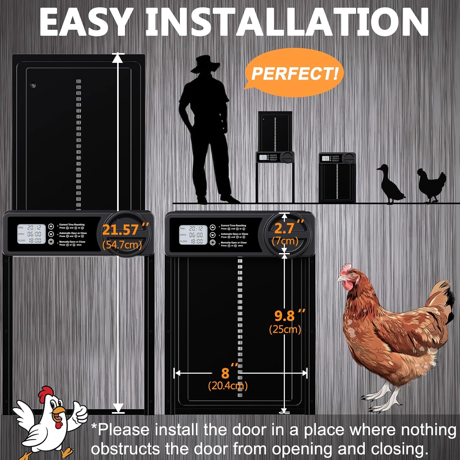 CARLA HOME Automatic Chicken Coop Door Opener with Timer Control view 6