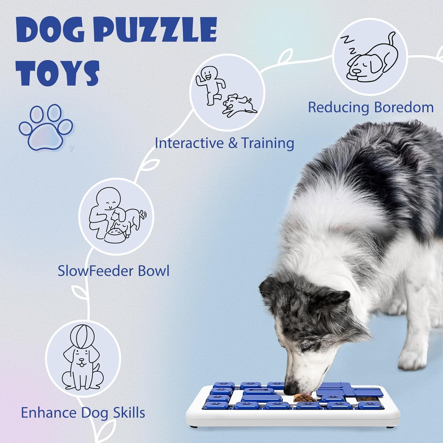 CARLA HOME Interactive Dog Puzzle Toy Slow Feeder Treat Dispenser for Dogs & Cats view 2