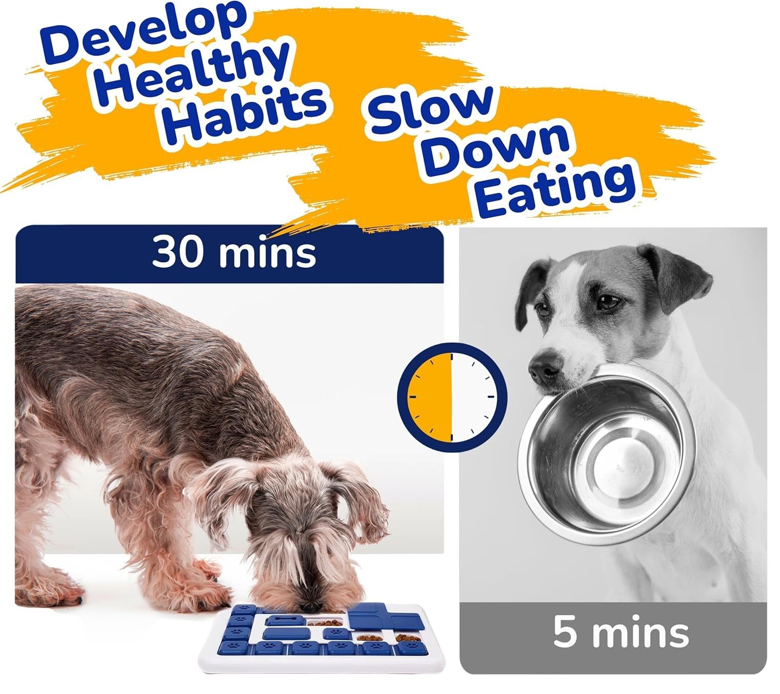 CARLA HOME Interactive Dog Puzzle Toy Slow Feeder Treat Dispenser for Dogs & Cats view 3