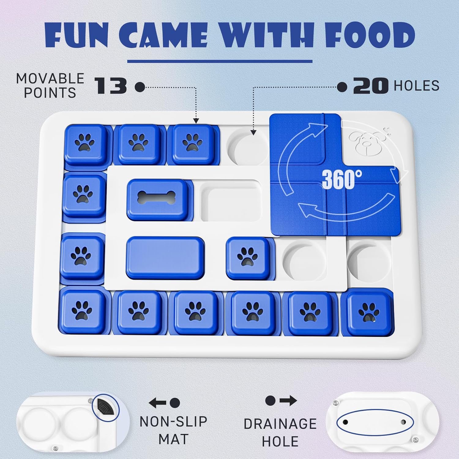CARLA HOME Interactive Dog Puzzle Toy Slow Feeder Treat Dispenser for Dogs & Cats view 5
