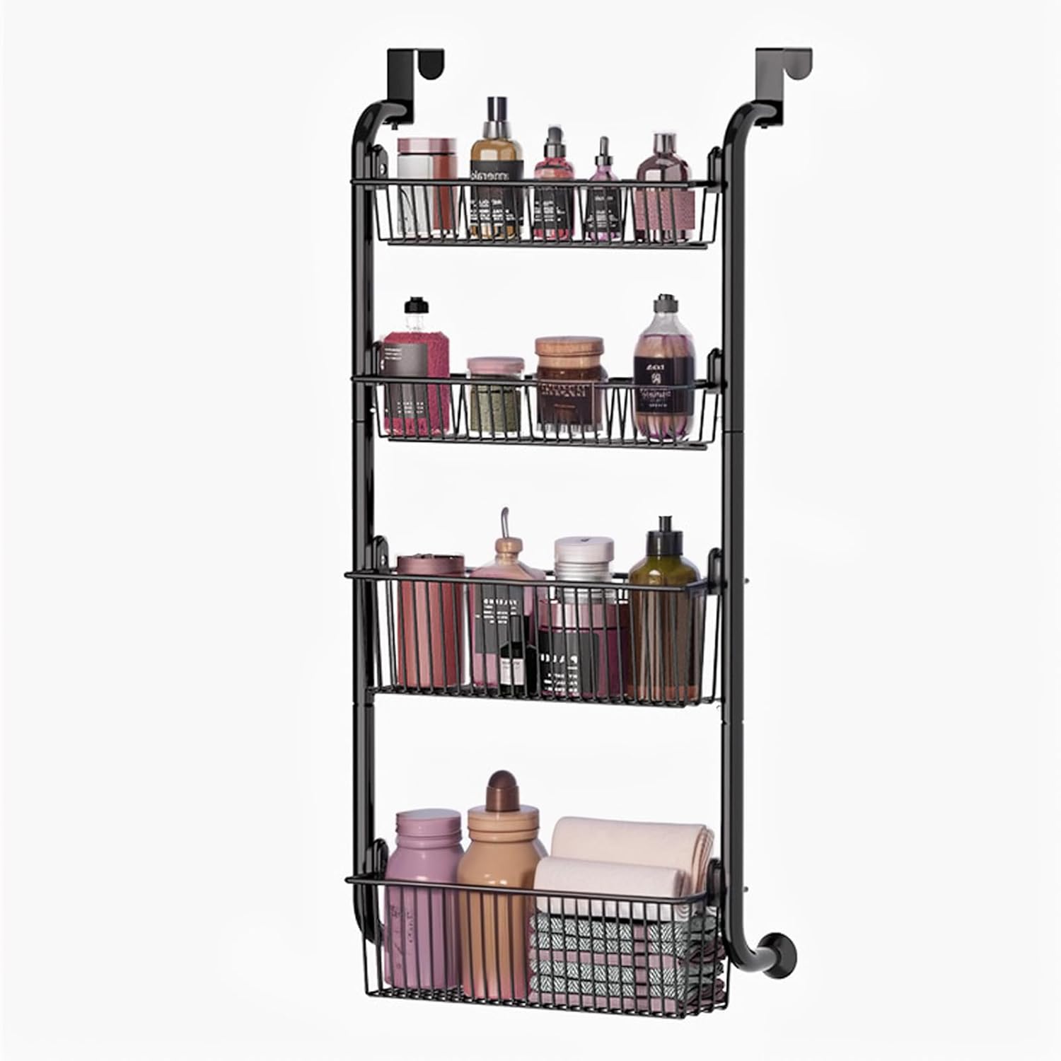 CARLA HOME 4-Tier Over the Door Organizer Heavy-Duty Metal Pantry Rack with view 9