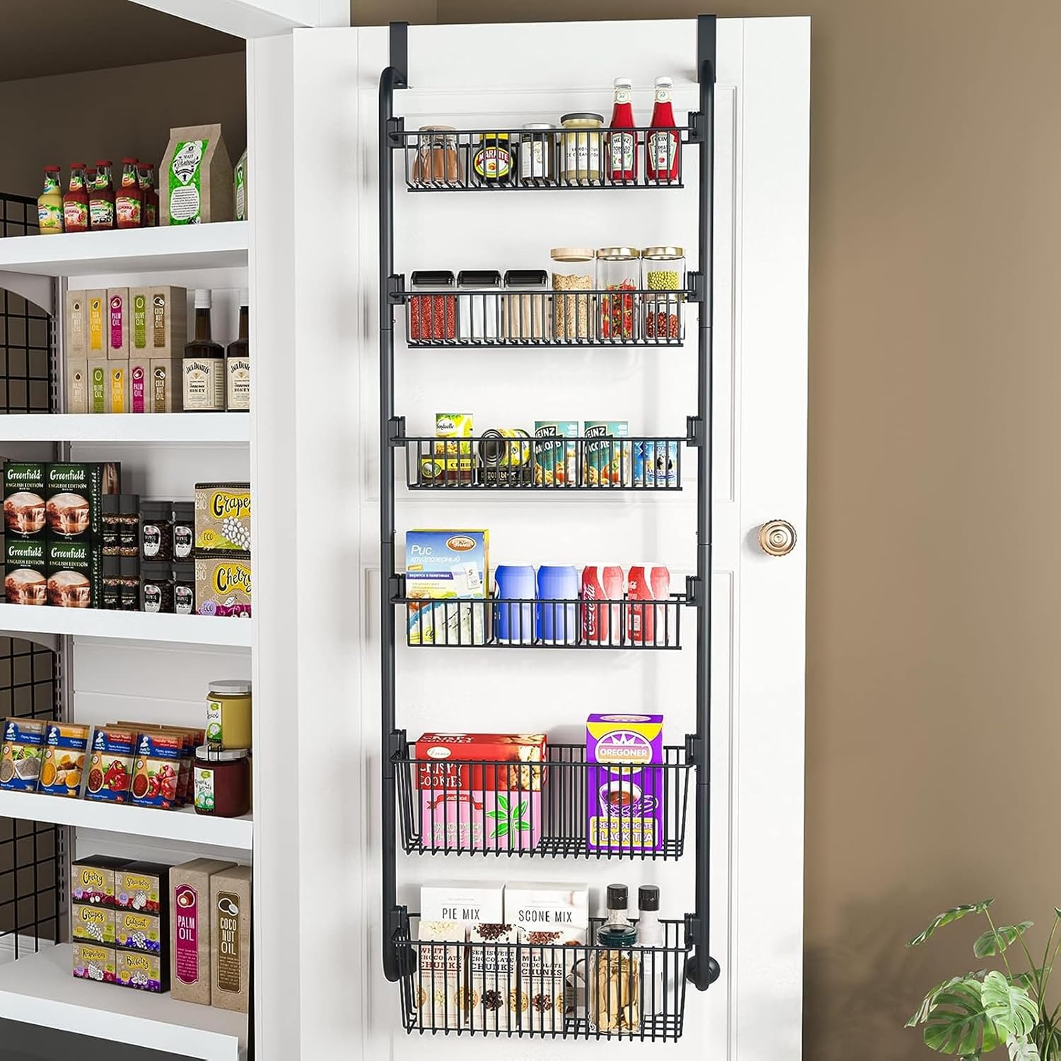 CARLA HOME 6-Tier Over the Door Organizer Heavy-Duty Metal Pantry Rack with view 8