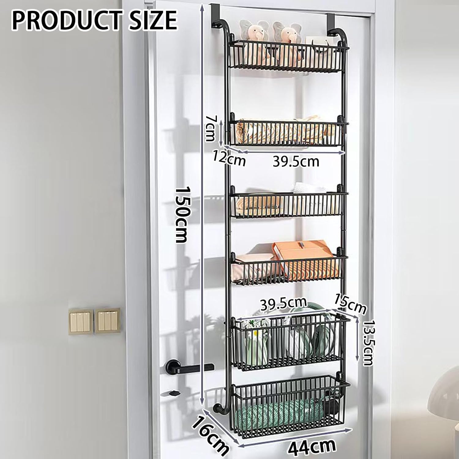 CARLA HOME 6-Tier Over the Door Organizer Heavy-Duty Metal Pantry Rack with view 6