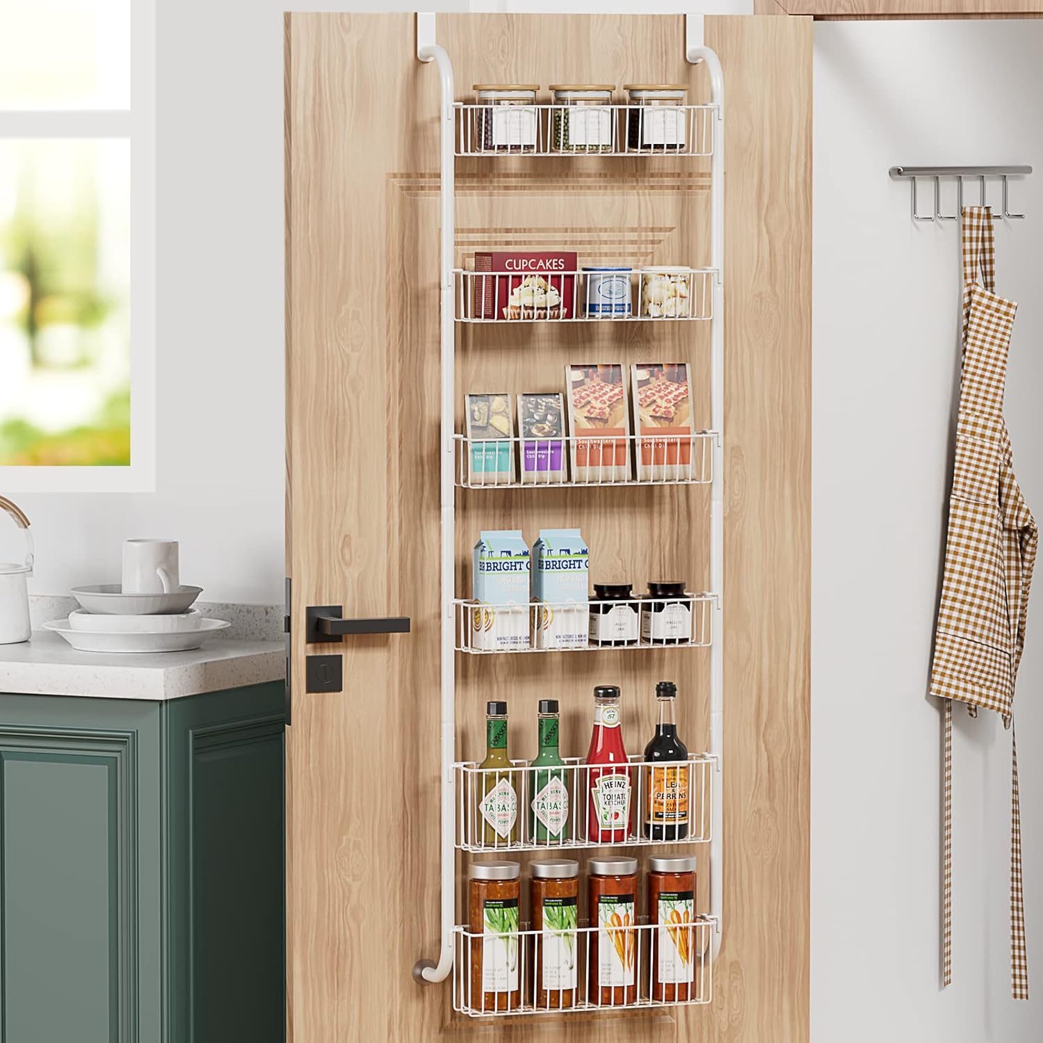CARLA HOME 6-Tier Over the Door Organizer Heavy-Duty Metal Pantry Rack with view 8