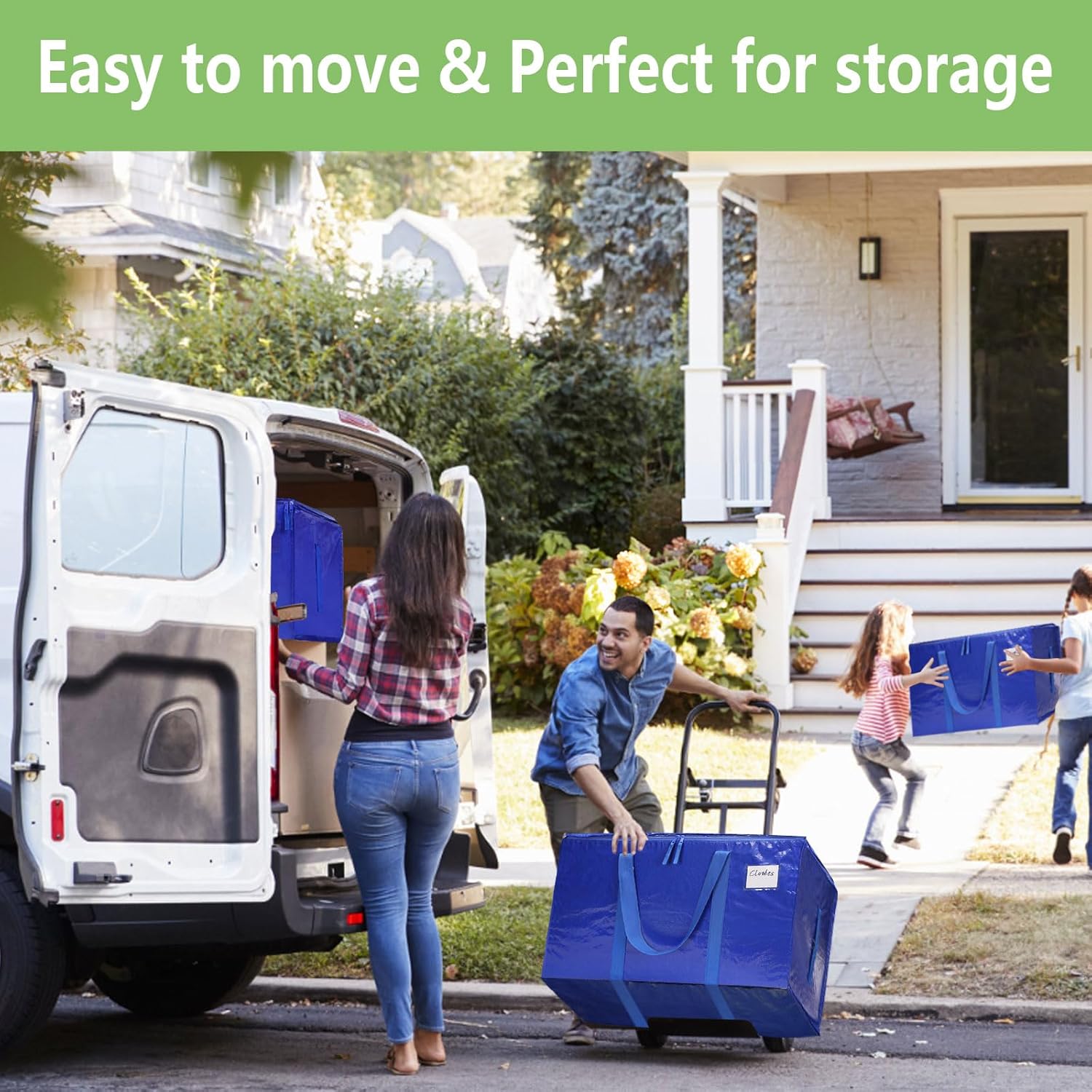 CARLA HOME 12-Pack Large Moving Storage Bags with Zippers & Handles with 95 view 2