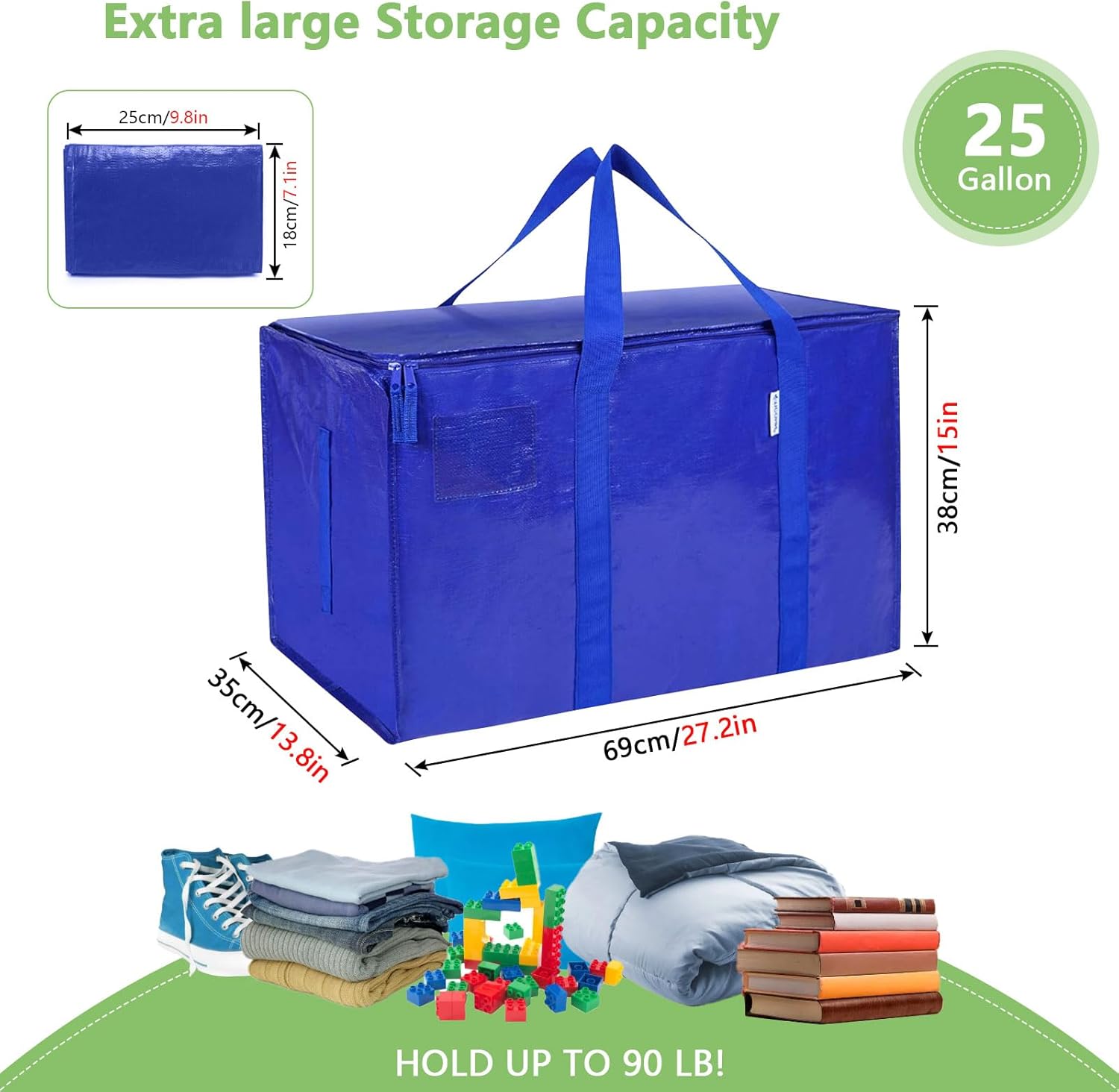 CARLA HOME 12-Pack Large Moving Storage Bags with Zippers & Handles with 95 view 3