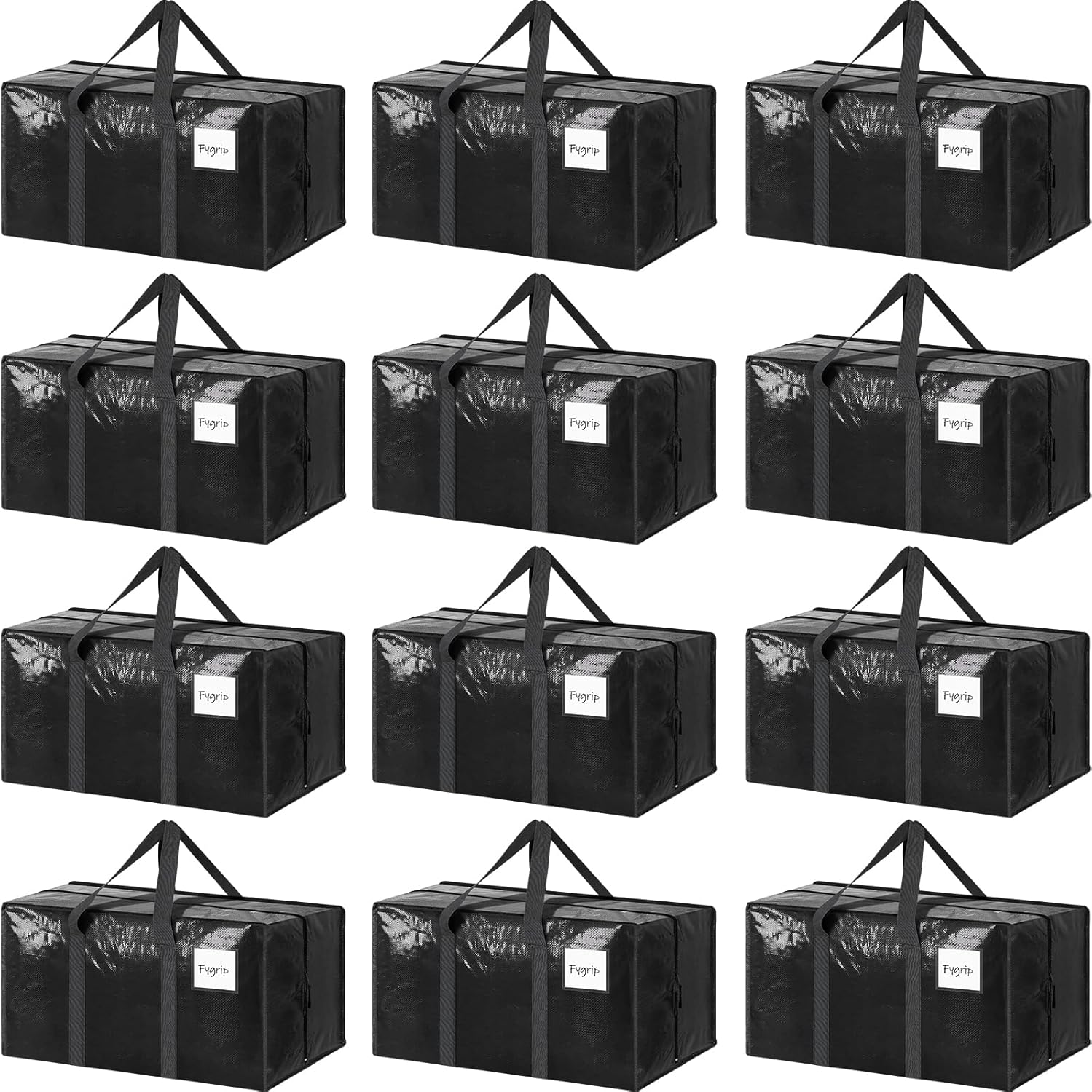 CARLA HOME 12-Pack Large Moving Storage Bags with Zippers & Handles with 95