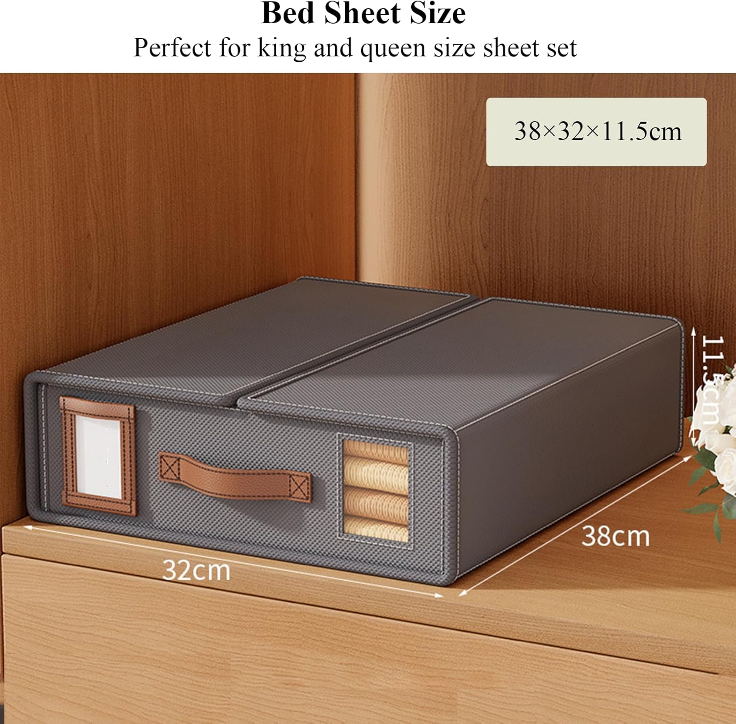 CARLA HOME Bed Sheet Organizer Set of 8 with Handle & Window for Covers view 2