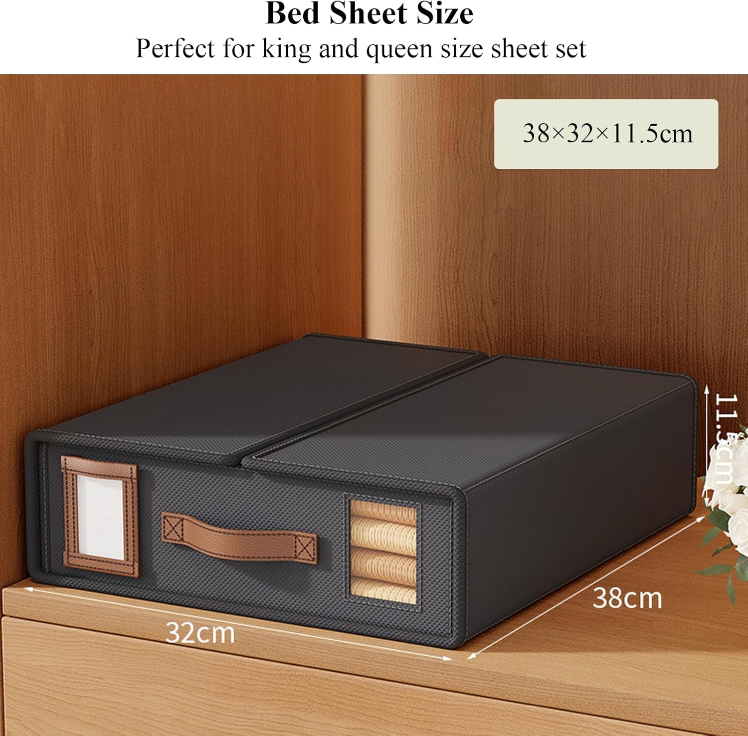 CARLA HOME Bed Sheet Organizer Set of 8 with Handle & Window for Covers view 2