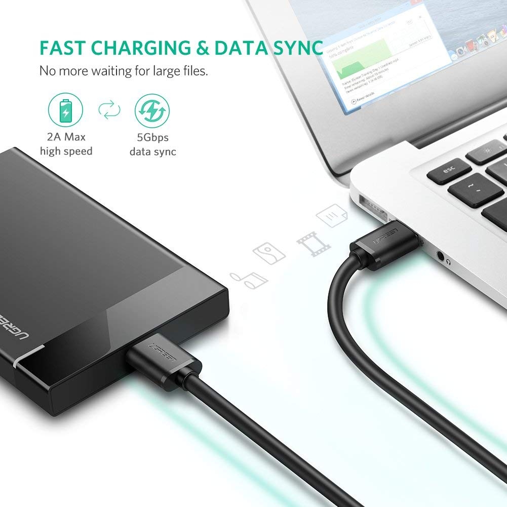 UGREEN USB 3.0 A Male to Micro USB 3.0 Male Cable - Black 2M (10843) view 2