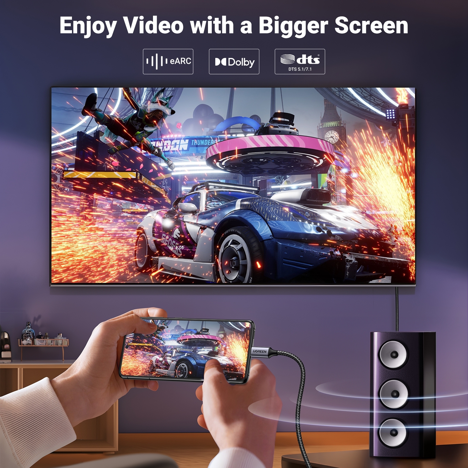 UGREEN 25158 USB-C to DisplayPort 8K Cable 2m view 9