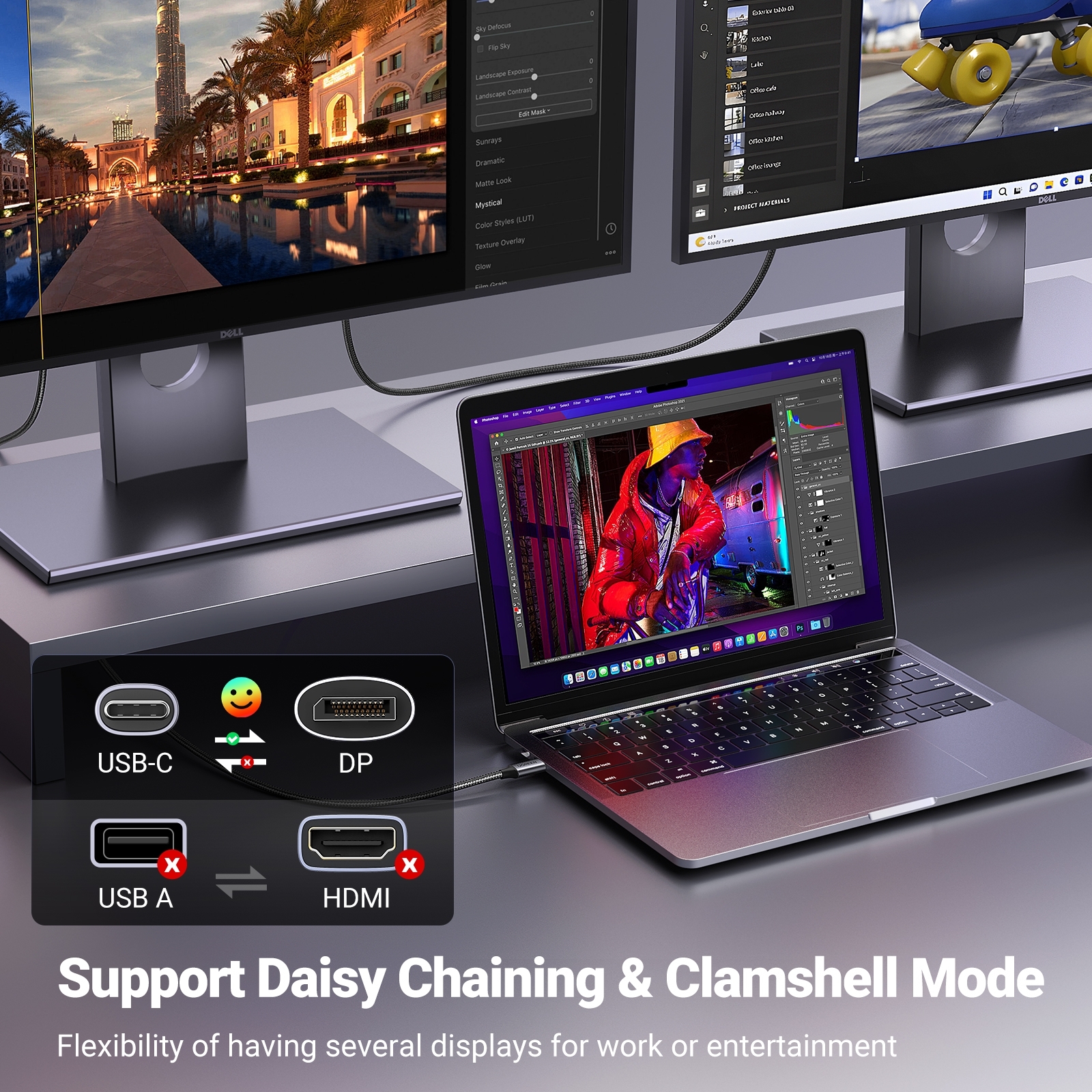 UGREEN 25158 USB-C to DisplayPort 8K Cable 2m view 10