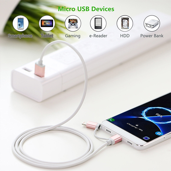 UGREEN Micro-USB to USB Cable with MFI Certified iPhone Adapter 1.5M(30471) view 2