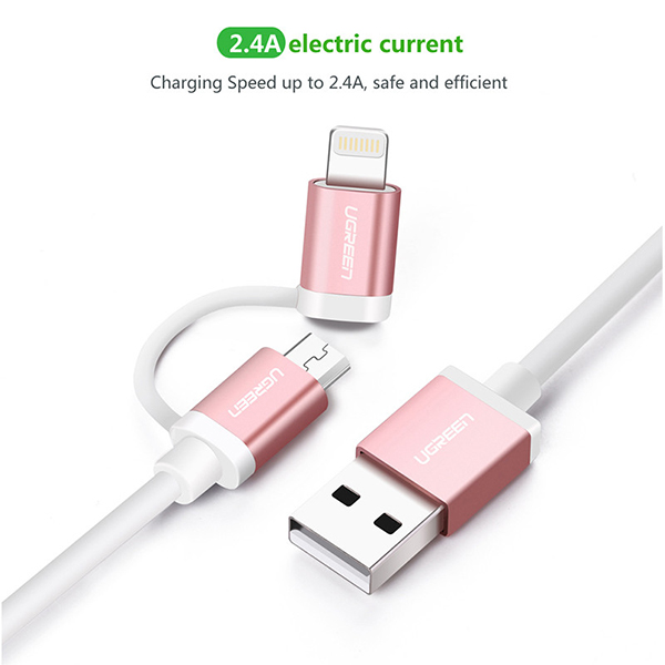 UGREEN Micro-USB to USB Cable with MFI Certified iPhone Adapter 1.5M(30471) view 3