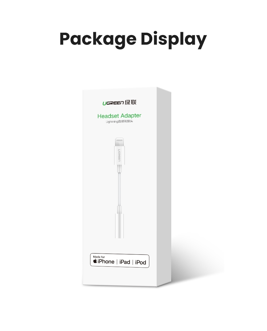 UGREEN 30759 iPhone 8-pin to 3.5mm Headphone Adapter view 8