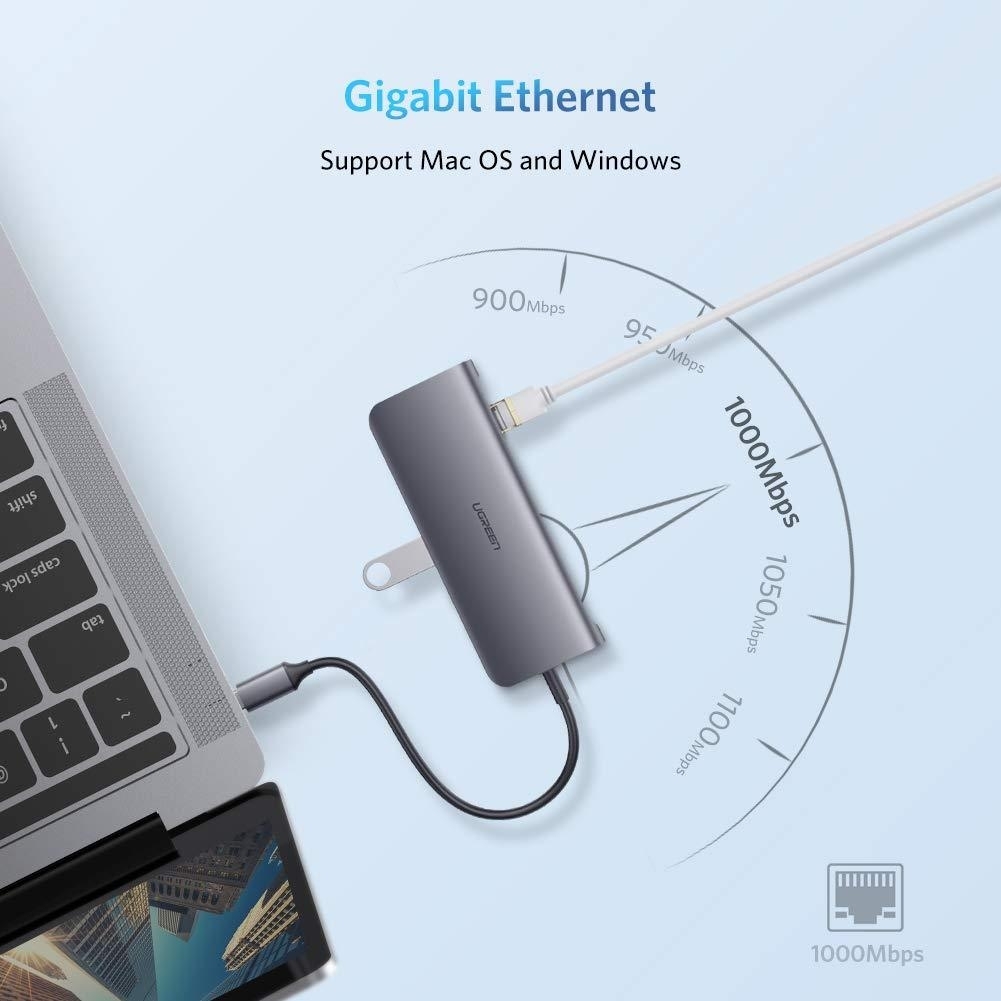 UGREEN Type C 9 in 1 Multifunction Adapter- HDMI/ VGA/Gigabit/TypeC/USB3.0 x view 2