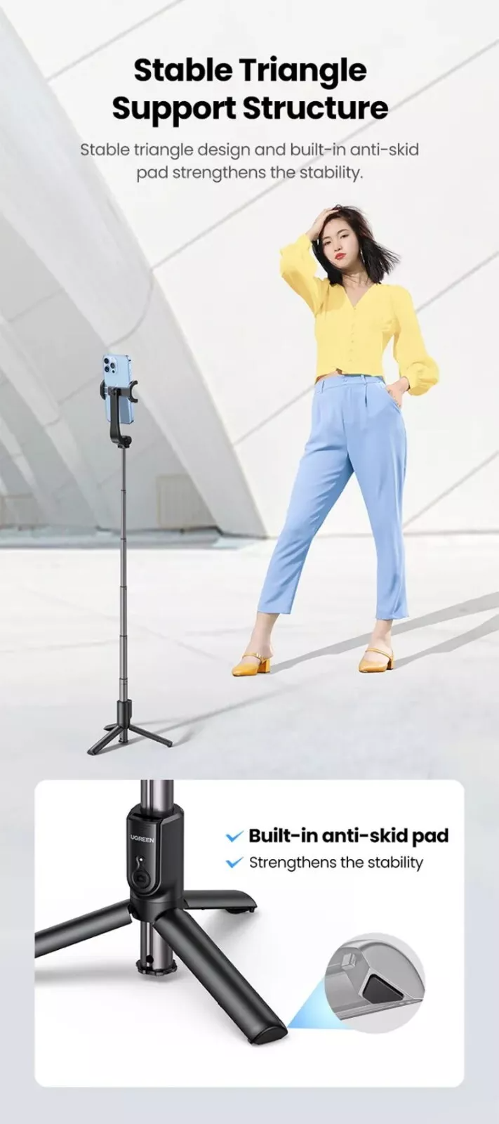 UGREEN 50735 Tripod Selfie Stick view 4