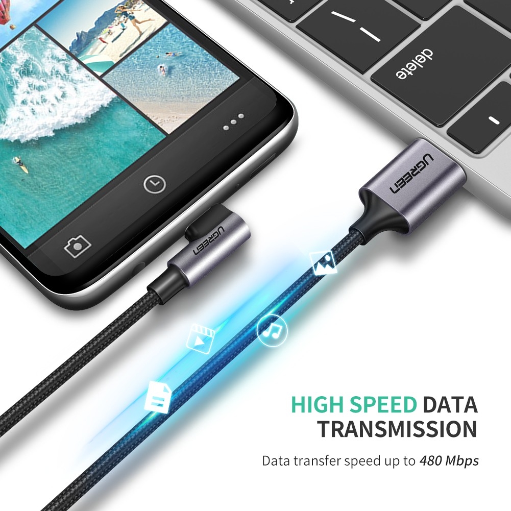 UGreen Angled USB C Type to USB 2.0A Cable 1.0m 50941 view 3