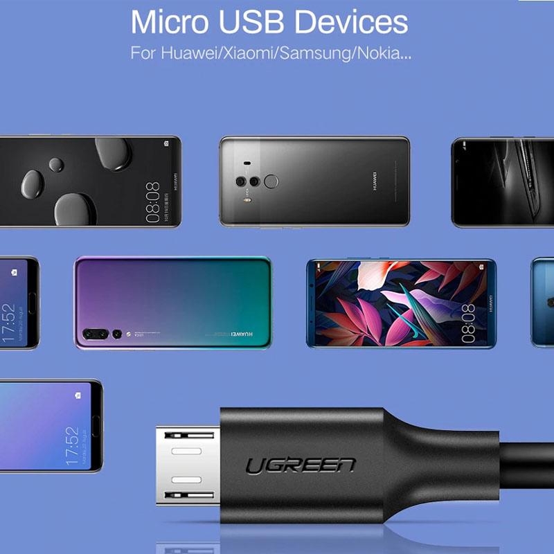 UGREEN USB 2.0 A to Micro USB Cable Nickel Plating 1m Black 60136 view 4