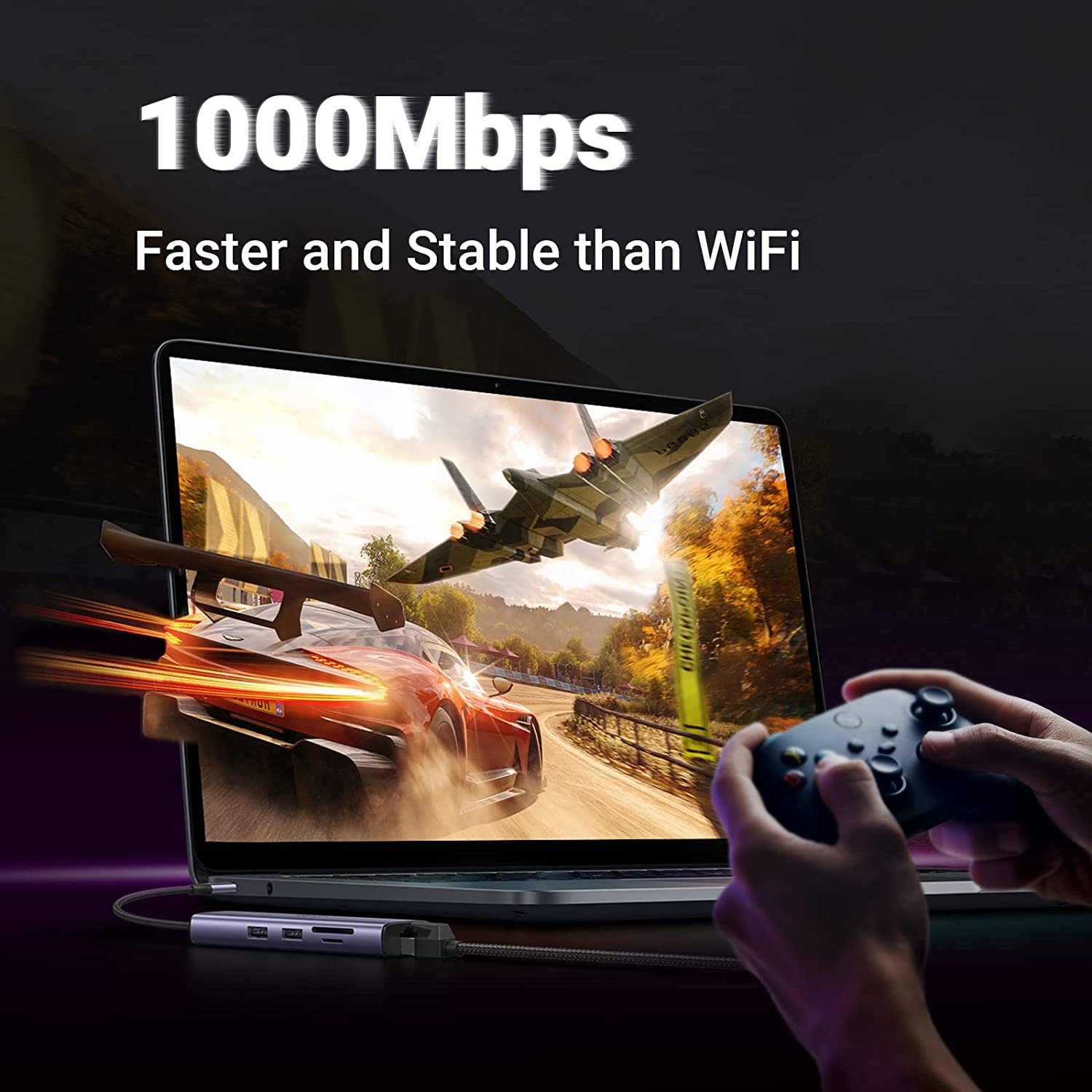 UGREEN 60515 USB-C to HDMI/Ethernet Adapter with Card Reader view 3
