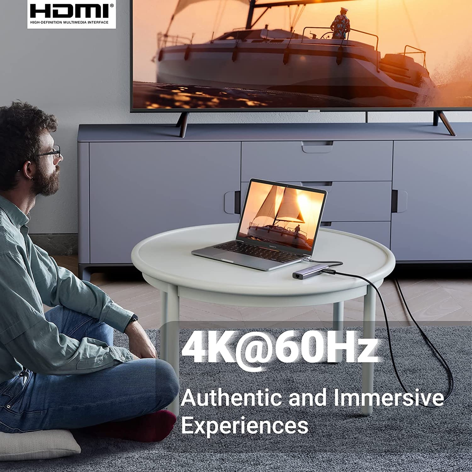 UGREEN 60515 USB-C to HDMI/Ethernet Adapter with Card Reader view 5