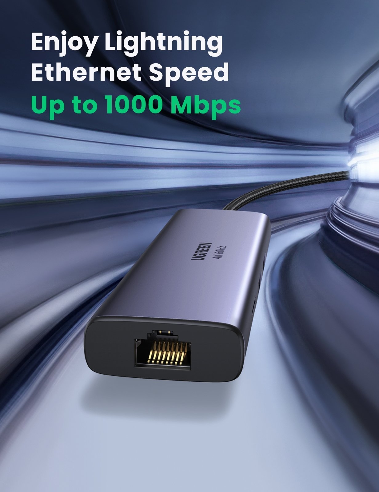 UGREEN 60515 USB-C to HDMI/Ethernet Adapter with Card Reader view 6