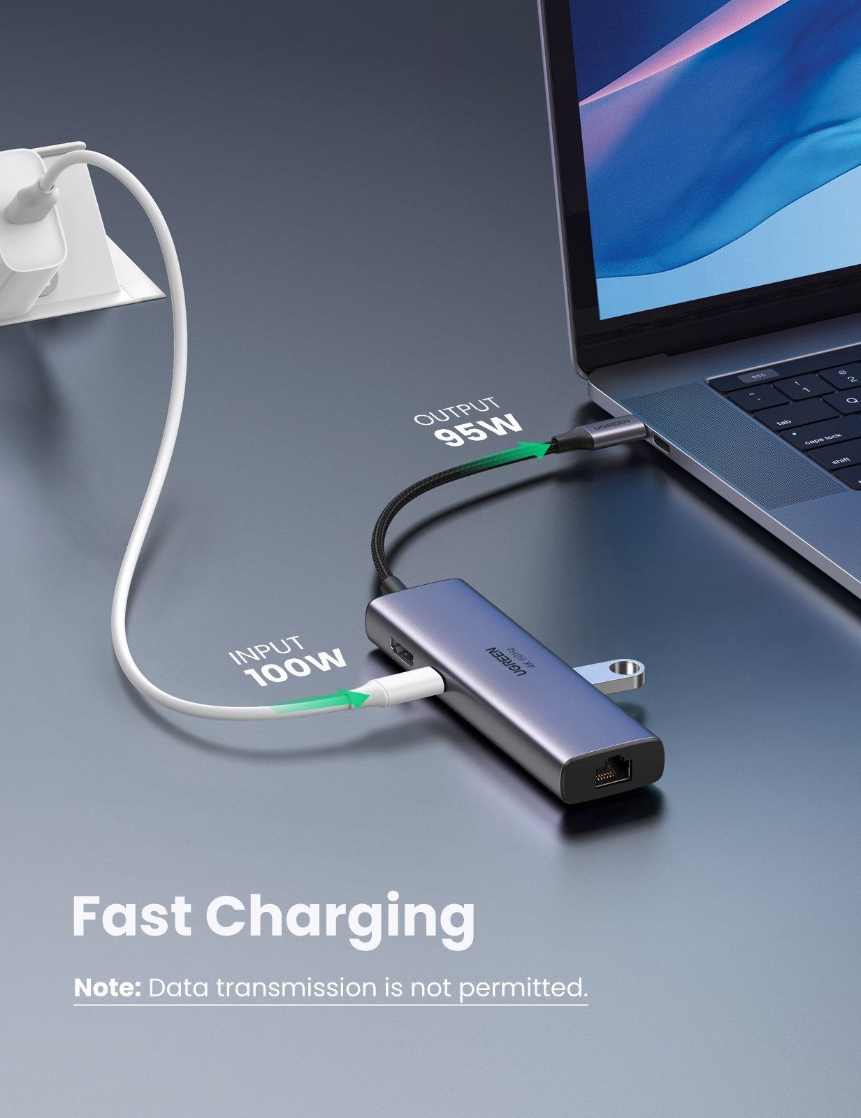 UGREEN 60515 USB-C to HDMI/Ethernet Adapter with Card Reader view 8