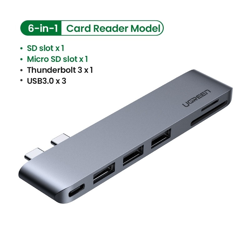UGREEN 60560 USB-C Hub for MacBook Aluminum Type-C Adapter with 3 USB 3.0 100W view 2