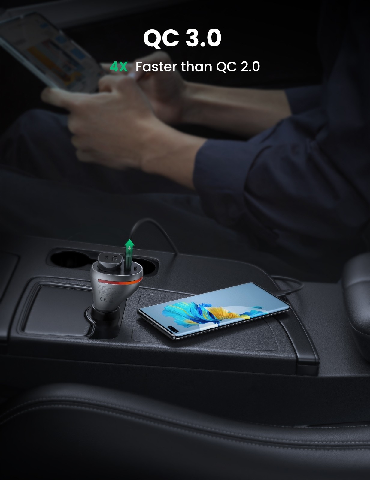 UGREEN 60712 84W Dual Port Car Charger (Space Grey) view 6
