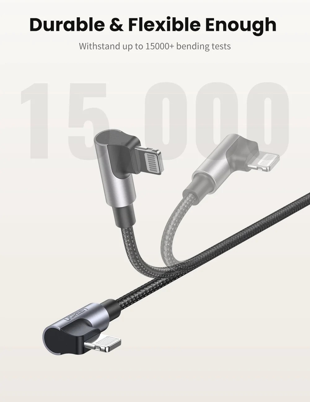 UGREEN 60763 90 Degree USB-C to iPhone 8-pin Cable 1M view 5