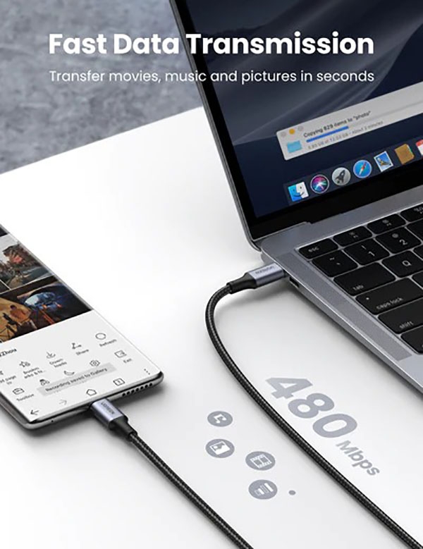 UGREEN 70427 USB-C to USB-C PD Fast Charging Cable 1M view 4