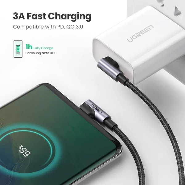 UGREEN 70529 60W Angle USB C to C Cable 1M view 3