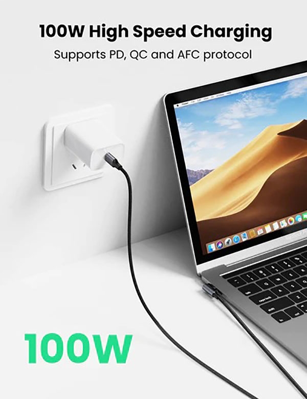 UGREEN 70645 USB-C to Angle USB-C Cable 2M view 2