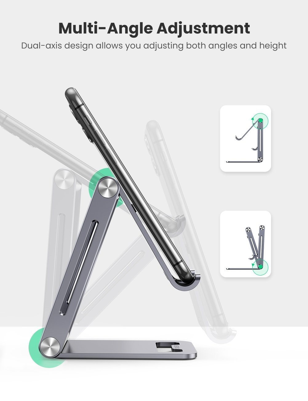 UGREEN 80708 Adjustable Aluminum Phone Holder view 4